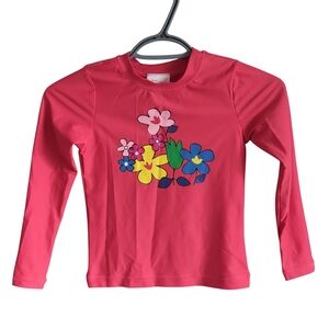 Hanna Andersson Girls 120 US 6/7 Rashguard Swim‎ Shirt Long Sleeve Floral